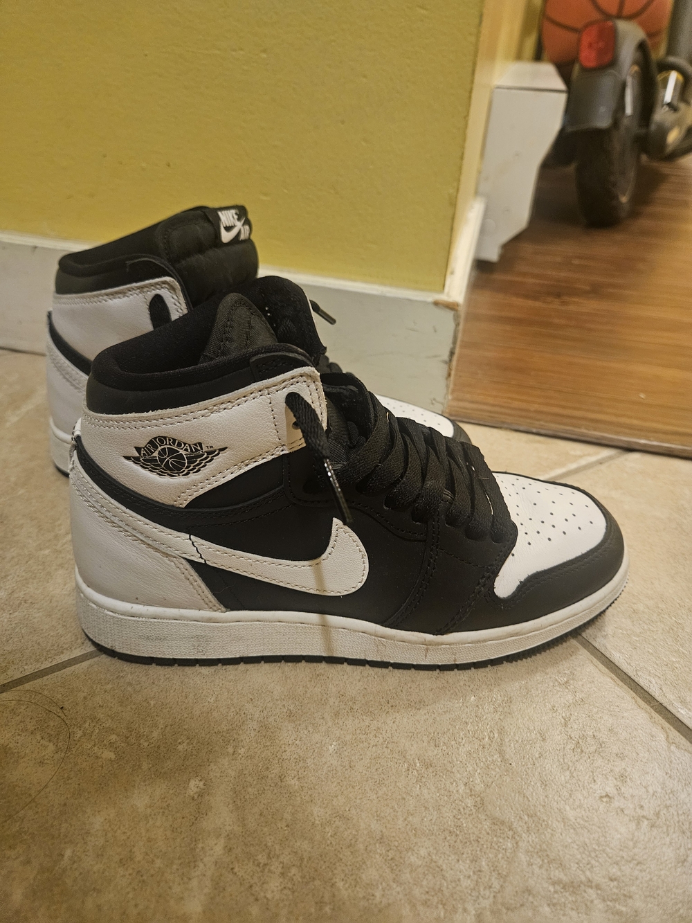 Jordan Kid's High-Top Sneakers in Black and White